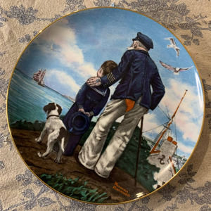 Norman Rockwell Looking out to Sea 1982 Collectible Plate.